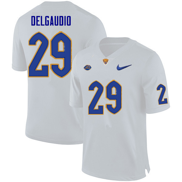 Men #29 Luke DelGaudio Pitt Panthers College Football Jerseys Sale-White